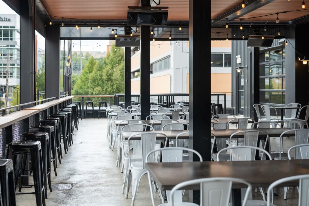 Outdoor Patio at Cinderlands Warehouse
